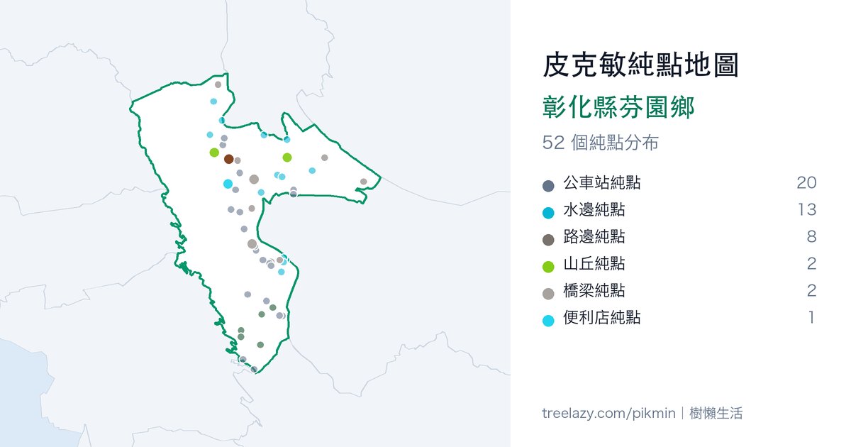 皮克敏純點地圖｜彰化縣芬園鄉純點分布圖