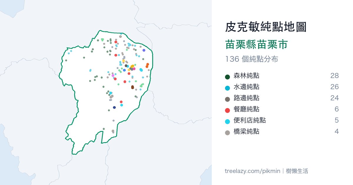 皮克敏純點地圖｜苗栗縣苗栗市純點分布圖
