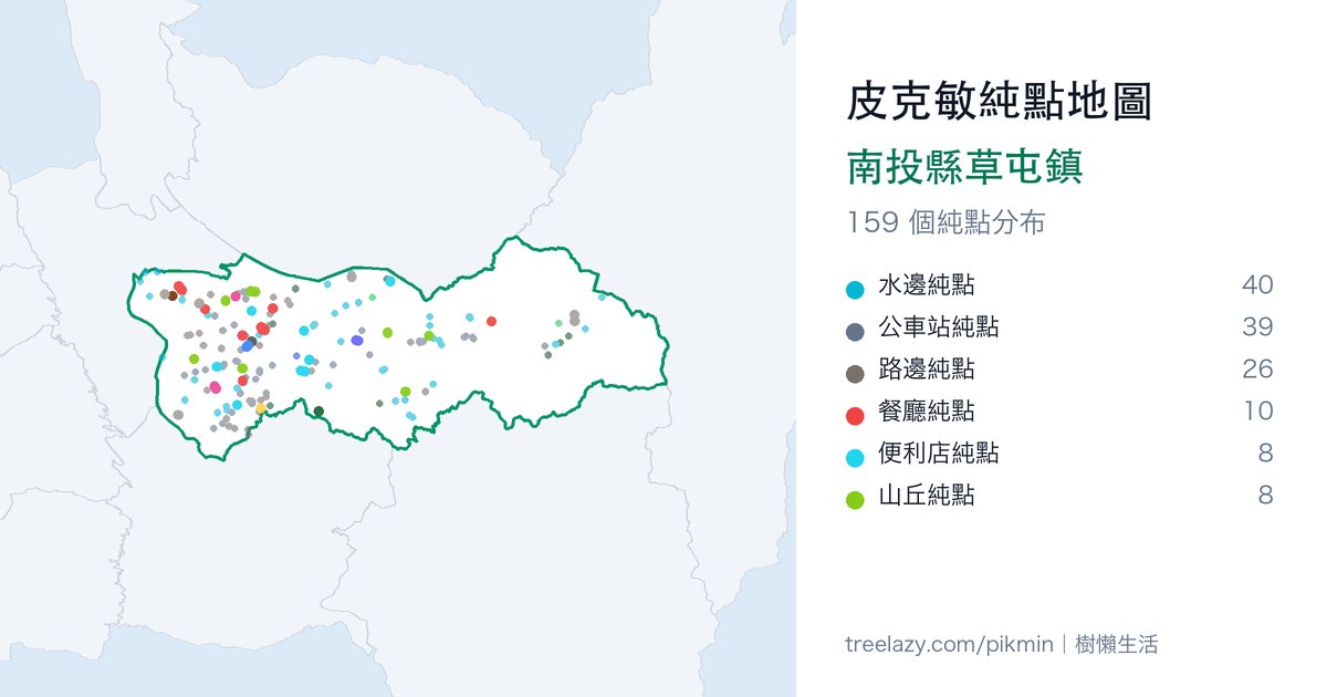 皮克敏純點地圖|南投縣草屯鎮純點分布圖