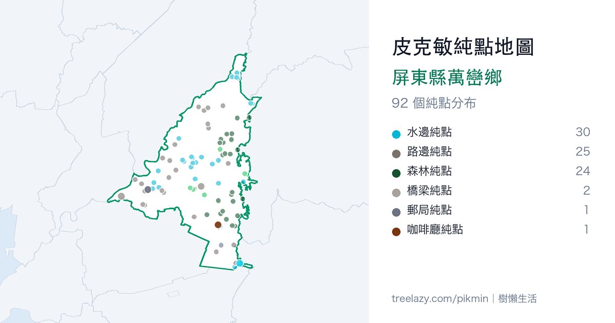 皮克敏純點地圖|屏東縣萬巒鄉純點分布圖