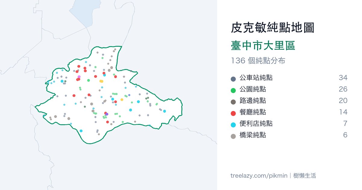 皮克敏純點地圖｜臺中市大里區純點分布圖