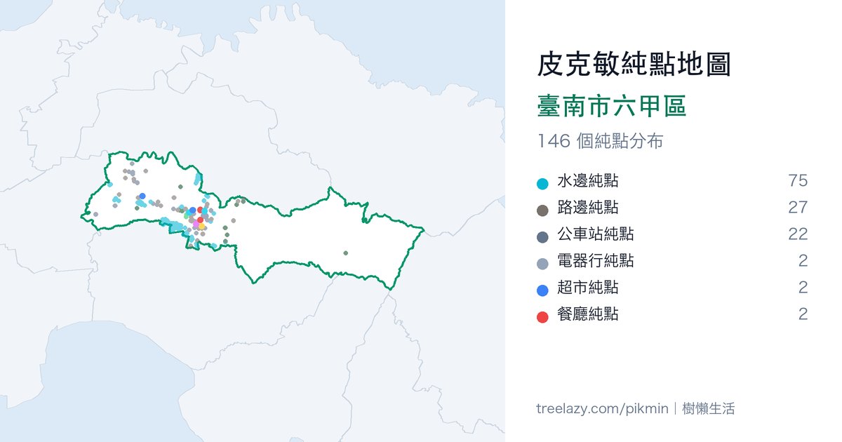 皮克敏純點地圖|臺南市六甲區純點分布圖