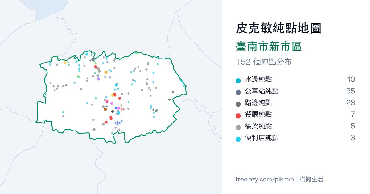 皮克敏純點地圖|臺南市新市區純點分布圖