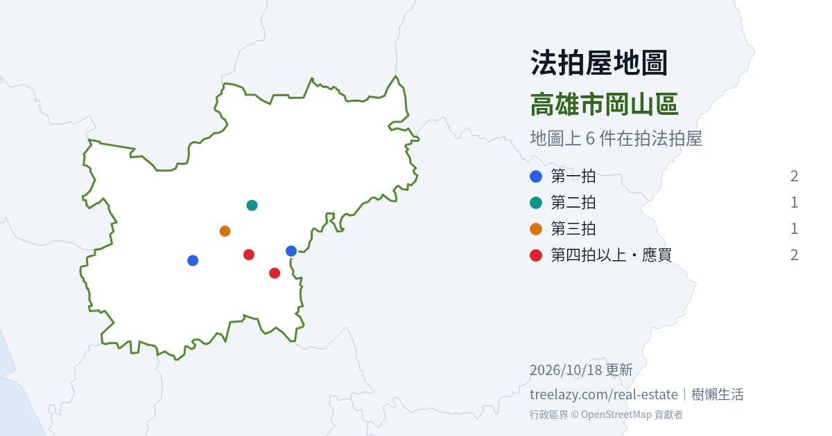 高雄市岡山區法拍屋分布圖