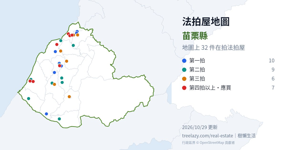 苗栗縣法拍屋分布圖