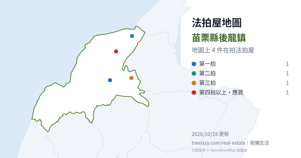 苗栗縣後龍鎮法拍屋分布圖