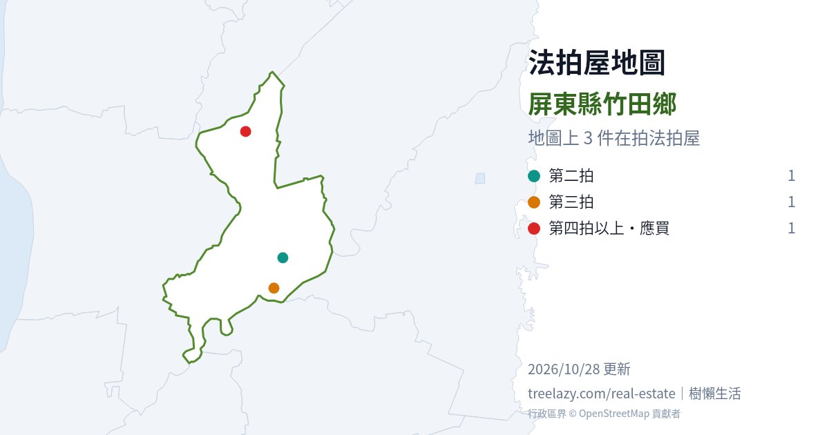 屏東縣竹田鄉法拍屋分布圖